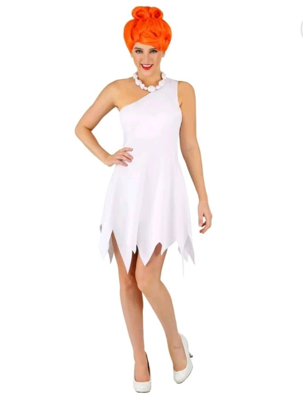 White One-Shoulder Wilma Costume Dress